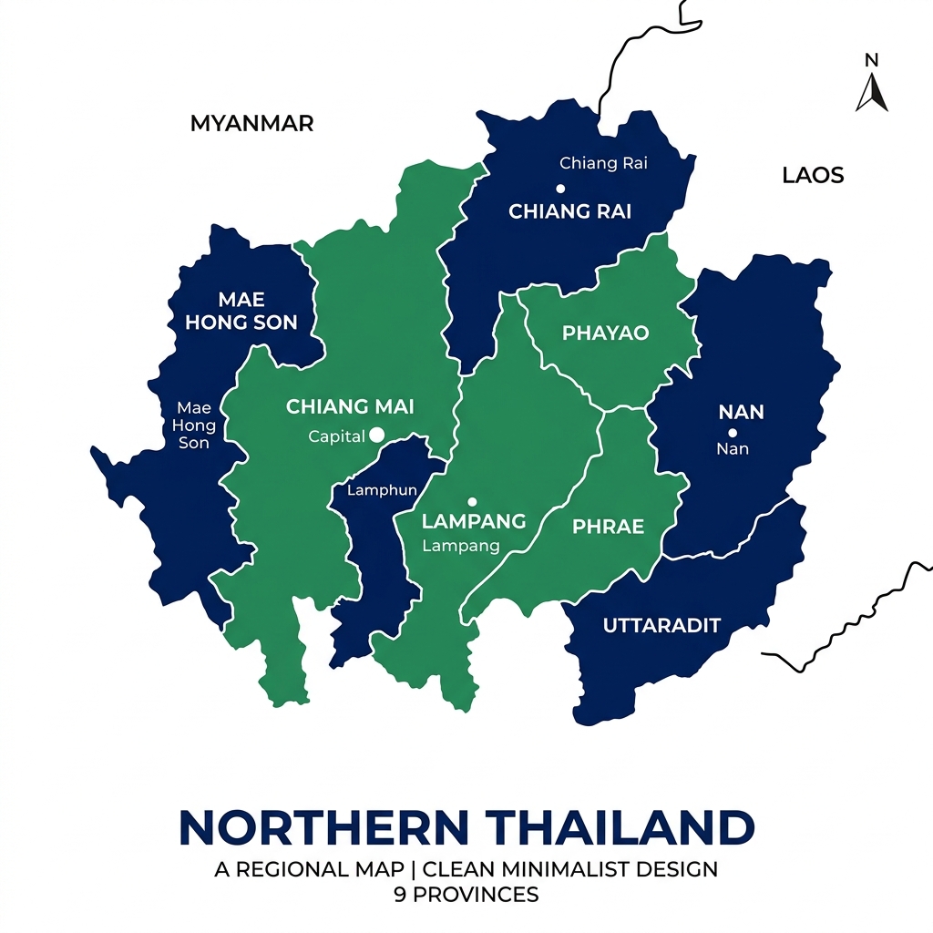 แผนที่ประเทศไทย ภาคเหนือ